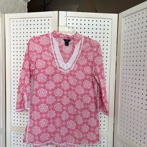 Brooks Brothers Pink Floral Lace Women's Tunic